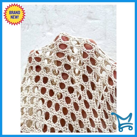 Oversized Open Front Cardigan Lightweight Knit Sweater Beach Cover Up - Picture 6 of 7